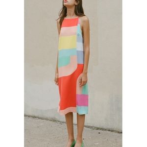 Patchwork Sleeveless Midi Dress by Mara Hoffman